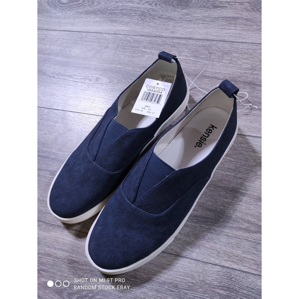 Kensie Salia Slip-On Shoes Womens Size 10 Navy Blue Casual Comfort Knit Sneakers
